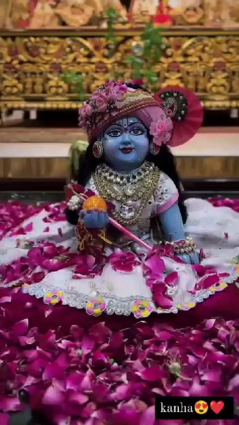 Hindu Paintings, Bal Krishna Video, Krishna Bhakti, Krishna Birthday, Photos Of Ganesha, God Photos, Krishna Gif, Radhe Krishna Wallpapers, Krishna Hd