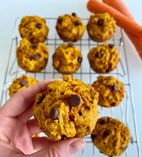 #Healthy #Delicious #Nutrition Pumpkin Carrot Muffins, Carrot Pumpkin, Dietitian Recipes, Pumpkin Muffin Recipes, Pumpkin Chili, Carrot Muffins, Hard Cooked Eggs, Pumpkin Muffins, Pumpkin Soup