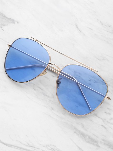 Cheap Casual Blue Aviator Sunglasses, Modern Blue Aviator Sunglasses For The Beach, Blue Aviator Sunglasses For Beach, Blue Tinted Aviator Sunglasses For Beach, Blue Anti-reflective Aviator Sunglasses For Summer, Blue Aviator Sunglasses, Glasses Fashion Women, Sunglasses Women Aviators, Trendy Glasses