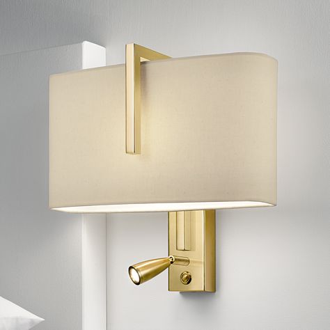 Wall Mounted Reading Lights, Led Reading Light, Brass Wall Light, Hotel Style, Modern Wall Sconces, Modern Wall Lights, Brushed Brass, Reading Light, Modern Wall