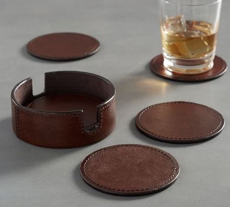 Saddle Leather Drink Coasters Leather Products Ideas, Western Projects, Birthday Gift Ideas For Friends, Gifts For Girls Birthday, Leather Watch Cuff, Leather Coaster Set, Leather Coaster, Easter Entertaining, Wine Coasters