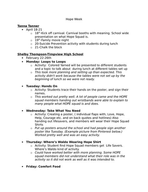 Hope Squad Week Ideas, Hope Squad, Captain Ideas, School Spirit Ideas Pep Rally, Carnival Booths, Pep Rally, Family Movies, School Spirit, School Year