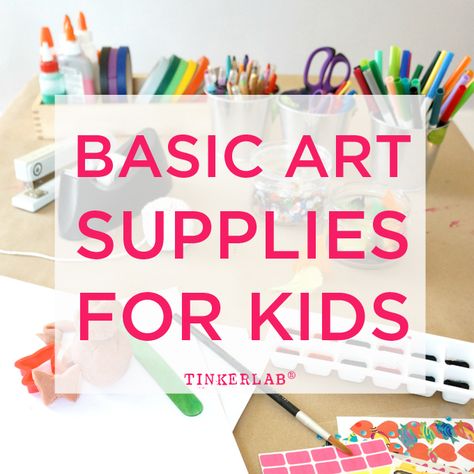 This list breaks the best supplies down, all in one tidy area. I like how economical and easy to find these suggestions are. Art Supplies For Kids, Art Supplies List, Basic Art, Homemade Art, Art Cart, Kids Art Supplies, Craft Projects For Kids, Homemade Crafts, How To Set Up