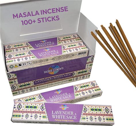 Brand HEM Item Form Sticks Material Lavender Wood Scent Masala Lavender Incense Duration 0.5 Hours Product Benefits Relaxation, Drives Negative Energy Out About this item UNIQUE NEW BLEND - Floral lavender with herbaceous white sage makes perfect combination. Pack contains 12 packs, having 8-10 scented sticks each. Each stick is 2x thicker than normal black one.(Insense Burn Time - 45 min) Copal Incense, Myrrh Incense, Scented Sticks, White Sage Incense, Lavender Incense, Calming Meditation, Sage Incense, Palo Santo Incense, Calm Meditation