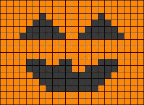 Alpha pattern #57365 | BraceletBook Halloween Grid Pattern, Pumpkin Alpha Pattern, Jack O Lantern Alpha Pattern, Halloween Alpha Pattern, Halloween Scary Face, Kitty Clothes, Tiny Cross Stitch, Cozy Crochet Patterns, Pixel Crochet