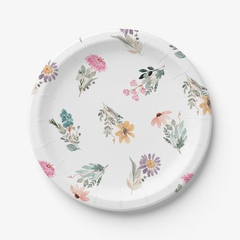 Wildflower Paper Plates, Wildflowers First Birthday, Wildflower First Birthday Girl Decorations, Wildflower 1st Birthday Party Theme, Wildflower Birthday Party Favors, Wildflower 3rd Birthday Party, Garden Themed First Birthday, Wildflower Themed First Birthday, Wild One Flowers First Birthday