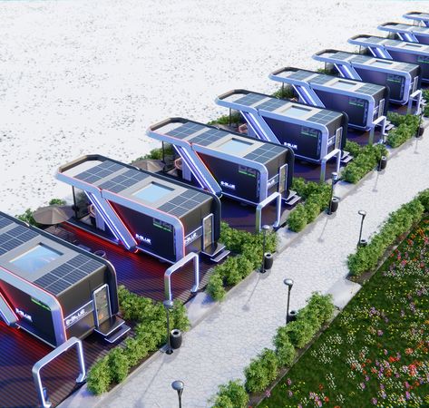 RGB prefabricated space house | E-BLUE ESPORTS Container Space Design, Prefabricated Houses Design, Futuristic Houses, Folding House, 2x4 Projects Diy, Capsule House, Eco House Design, Space House, Diy Lounge