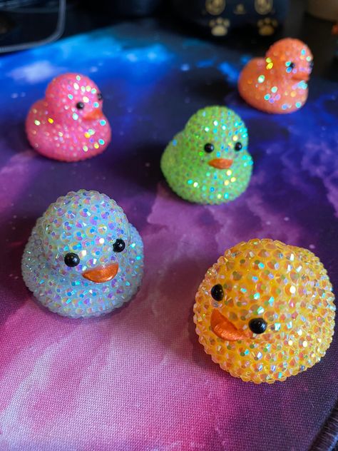 * MINI * xtra small size rubber duck Dimensions:  1.5 inch tall 1.75 inch long 1.5 inch wide Listing is for * 1 * duck -- multiple ducks are pictured to show color options to pick from. Colors available: Yellow Orange Pink Blue Green Diy Rubber Duck, Rubber Ducks, Make Your Own Character, Duck Toy, Rhinestone Projects, Rhinestone Art, Rubber Ducky, 12th Birthday, Mini Things