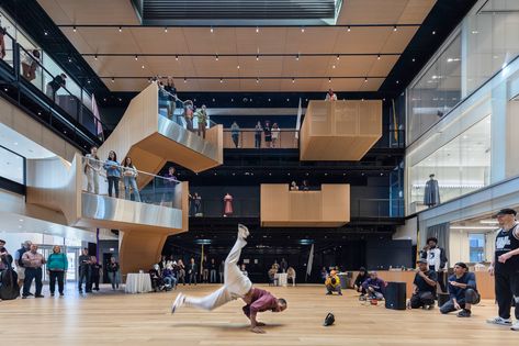 Performing Arts Center | ArchDaily College Of The Holy Cross, Precast Concrete Panels, Wooden Staircases, Precast Concrete, Performing Arts Center, Cultural Architecture, Holy Cross, Arts Center, Shape Art