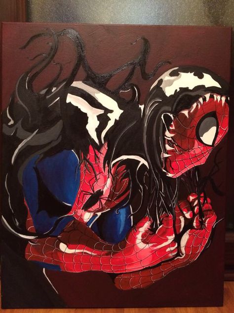 Spiderman painting, acrylic on canvas Spiderman Painting Easy, Spiderman Painting On Canvas, Painting Of Spiderman, Painting Ideas On Canvas Spiderman, Spider Man Canvas Painting, Spiderman Acrylic Painting, Spiderman Canvas Painting, Painting For Boyfriend, Superhero Acrylic Painting