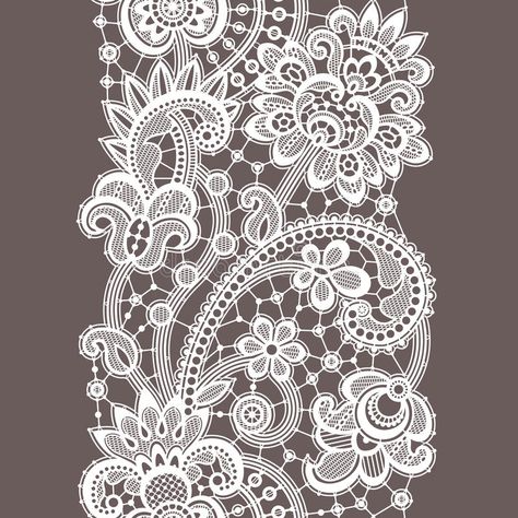 White Lace Design, Lace Drawing, Lace Painting, Printed Suit, Corded Lace Fabric, Lace Art, Textile Prints Design, Lace Tattoo, Lace Doily