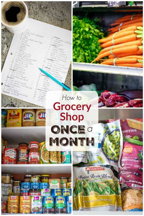 Once A Month Grocery Shopping, Monthly Grocery List, Budget Grocery Shopping, Healthy Grocery Shopping, Healthy Shopping List, Grocery Planning, Food Shopping List, Costco Shopping, Dollar Store Diy Organization