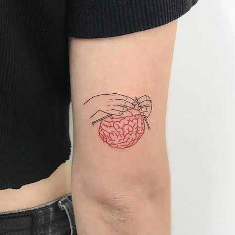 Psychology Tattoo, Knitting Tattoo, Brain Tattoo, Health Tattoo, Full Sleeve Tattoos, Dainty Tattoos, Dope Tattoos, Simplistic Tattoos, Small Tattoo