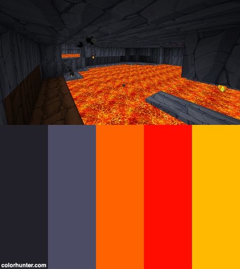 Lots Of Lava Color Scheme Lava Color Palette, Minecraft Bedroom, Design Research, Room Themes, Yarn Dyeing, Kid Stuff, Colour Palette, Color Palettes, Art Tutorials