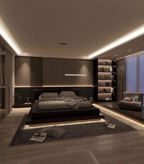 Dark Modern Bedroom, Small Modern Bedroom, Royal Bedroom Design, Urban Bedroom, Black White Bedrooms, Masculine Bedroom, Moody Bedroom, Mens Bedroom, Small Bedroom Designs