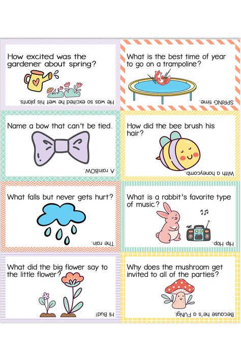 Learn 50+ free spring jokes for kids. Plus, grab a set of free printable spring lunch notes for kids. They include 16 funny jokes for kids with adorable clip art. It's a great free printable for moms. Fun Fact For Kids, Jokes For Kindergarteners, Spring Jokes For Kids, Spring Lunch Box Notes, Lunch Box Jokes For Kids Free Printable Fall, Free Printable Lunchbox Jokes, Jokes For Kids Funny, Spring Jokes, Lunch Notes For Kids