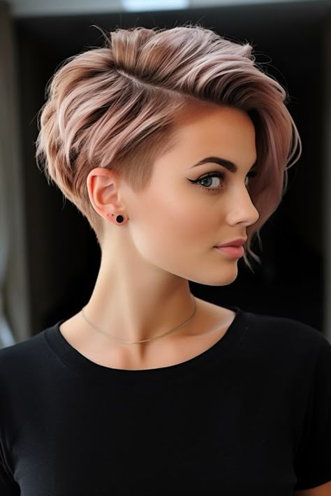 Messy Bob Haircut, Edgy Short Haircuts, Haircut Tip, Long Pixie Cuts, Edgy Short Hair, Short Hair Styles For Round Faces, Short Hair Color, Short Pixie Cut, Short Hair Haircuts