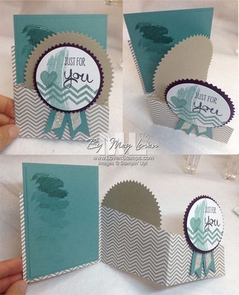 Zig Zag Panel Card Idea - try a new fold on your next card! Includes video tutorial from LovenStamps Panel Cards, Side Step Card, Z Cards, Paper Craft Techniques, Step Cards, Hello Cards, Fun Folds, Card Folds, Shaped Cards