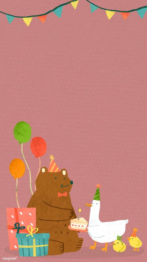 Happy Birthday Illustration, Iphone Wallpaper Cat, Mobile Phone Wallpaper, Frog Wallpaper, Handy Wallpaper, Birthday Cartoon, Doodle Frame, Happy Birthday Wallpaper, Birthday Illustration