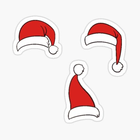 Santa hat sticker pack on redbubble🎅🏼 #redbubble #redbubbleartist #redbubblestickers #stickers #smallbusiness #santa #christmas Preppy Christmas Stickers, Christmas Stickers Aesthetic, Christmas Sticker Ideas, Cute Christmas Stickers, Christmas Stickers Printable, Xmas Stickers, Santa Stickers, Xmas Sticker, Christmas Santa Hat