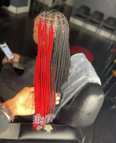 Birthday Hairstyles For Black Women Braids, Red Braids, Black Kids Braids Hairstyles, Weave Hairstyles Braided, Cute Box Braids, Short Box Braids Hairstyles, Goddess Braids Hairstyles, African Hair Braiding Styles, Box Braids Hairstyles For Black Women