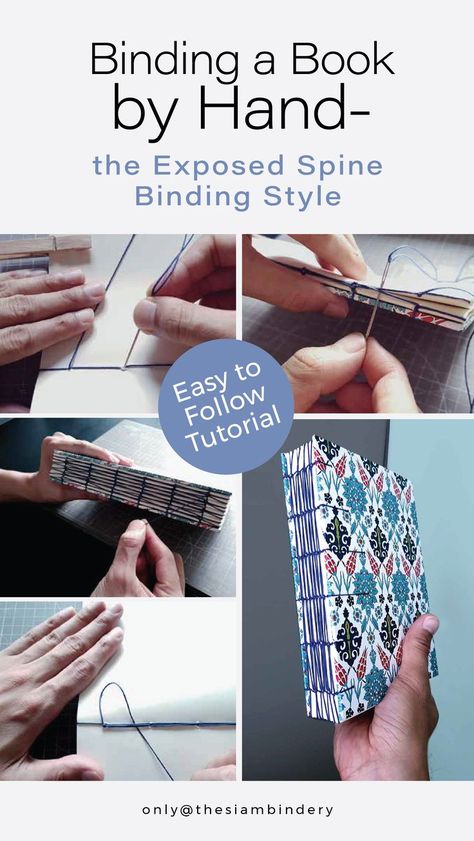 Can’t find a notebook that fits your needs? Make one yourself! With this carefully-compiled Exposed Spine bookbinding tutorial you’re on your way to creating your very own notebook. #instagram #aesthetic #love #art #photography #instagood #arts&crafts #pinterestinspired #fashion #like #explorepage #picoftheday #explore #follow #tiktok #facebook #inspiration #handmade #style #design #bookbindingtutorial #pinterestideas #pinterestsuccess #bookbinding #booklover #journals #bookforkids Book Binding Methods, Spine Book, Leather Tutorial, Bookbinding Tutorial, Book Binding Diy, Binding Tutorial, Twitter Artist, Bookmaking, Follow Tiktok