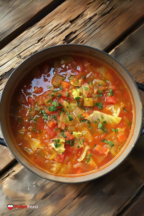 Warm up with a bowl of Zupa Gołąbkowa, the comforting Polish Stuffed Cabbage Soup. This hearty dish transforms gołąbki into and tasty soup. Polish Cabbage Soup, Stuffed Cabbage Soup, Polish Cabbage, Polish Stuffed Cabbage, Polish Soup, Tartare Recipe, Ukrainian Food, Favorite Soups, Stuffed Cabbage