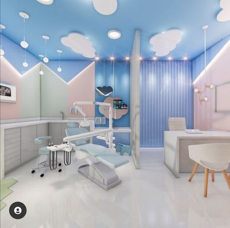 Pedia Clinic Interior Design, Pediatric Clinic Design Interiors, Pediatric Dentistry Office, Pediatric Dental Office Decor, Kids Dental Office, Pediatric Dental Office Design, Office Design Inspo, Dentistry Design, Pediatric Dental Office