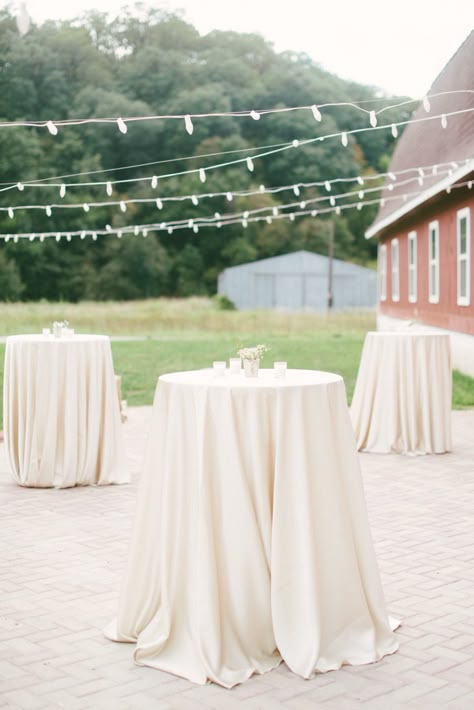 Wedding Reception Table Linens, New York Glamour, Wedding Cocktail Tables, Cocktail Table Decor, Cocktail Hour Decor, Party Tent Rentals, Cocktail Wedding Reception, Barn Wedding Photos, Cocktail Hour Wedding