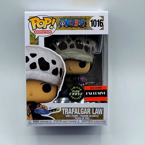 Funko Pop!, From One Piece, Trafalgar Law. Glow Limited Edition, Exclusive Figure Number 1016. Funko Pop One Piece, One Piece Trafalgar Law, One Piece Cartoon, Cute Birthday Ideas, Trafalgar Law, One Piece Comic, Anime Merchandise, Funko Pops, One Piece Anime