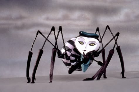 Miss Spider From James and the Giant Peach Miss Spider, James And Giant Peach, Peach Tattoo, James And The Giant Peach, Spider Costume, Tim Burton Style, The Giant Peach, Tim Burton Art, Tim Burton Films