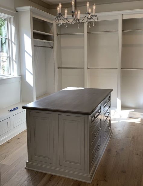 Master Closet Design, House Closet, Master Bath And Closet, Closet Addition, Closet Island, Dream Closet Design, Walk In Closet Design, Closet Design Layout, Repose Gray