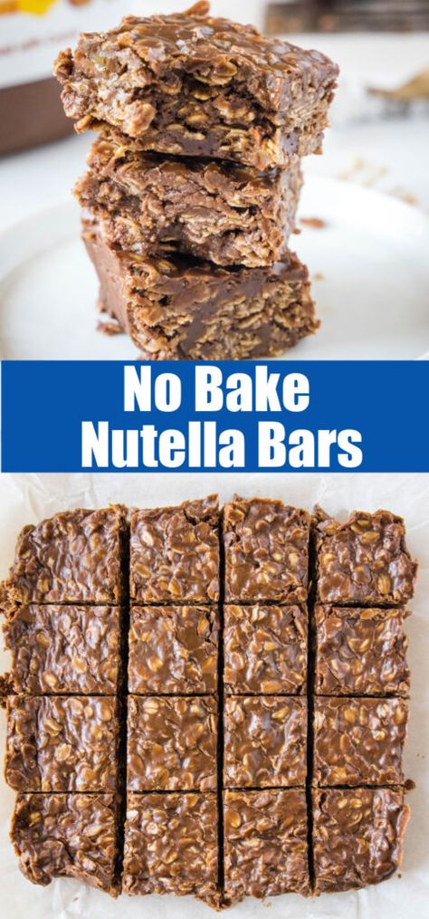 Nutella No Bake, Classic No Bake Cookies, Nutella Bars, Nutella Bar, Mouthwatering Desserts, Easy Bar Recipes, Easy Bar, Nutella Desserts, Summer Eats