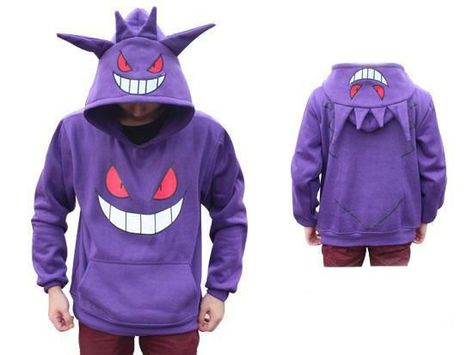 Gengar Hoodie, Pokemon Halloween Costume, Animal Costumes For Kids, Pokemon Hoodie, Pokemon Costumes, Gengar Pokemon, Pokemon Halloween, Pokemon Clothes, Hoodie Diy