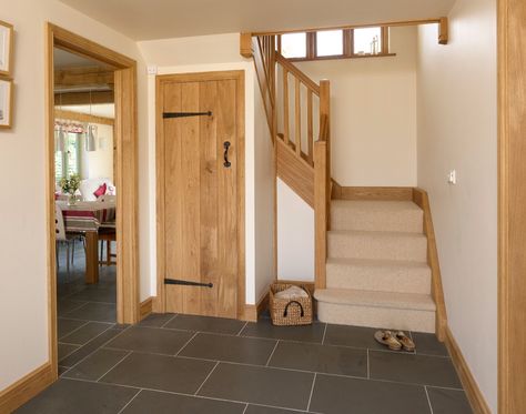 Stairs. Stairs Upgrade, Cottage Staircase, Cottage Hallway, Cottage Stairs, Farmhouse Hallway, Border Oak, Oak Farmhouse, Oak Frame House, Wooden Staircase