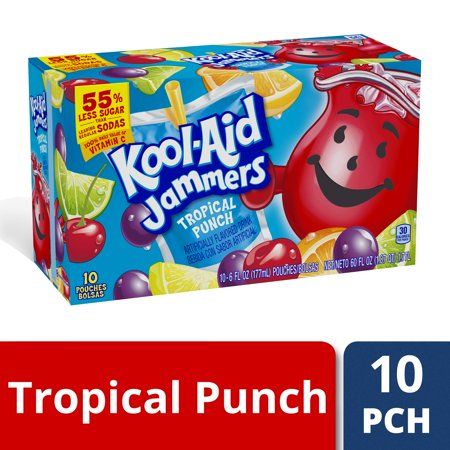 Grape Juice Drinks, Kool Aid Flavors, Orange Punch, Kids Drink, Punch Drinks, Kid Drinks, Tropical Punch, Juice Boxes, On The Go Snacks