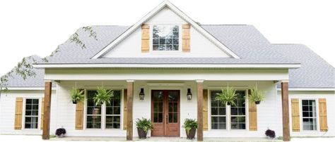 Wooden Shutters, Casa Exterior, Wood Shutters, House Plans Farmhouse, Farmhouse Exterior, Barn House Plans, New House Plans, Farmhouse Style House, Farmhouse Plans