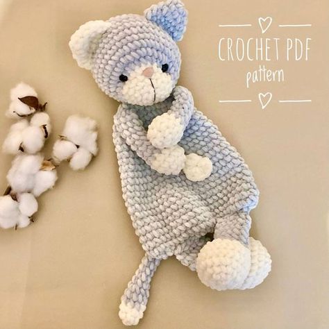 Amigurumi pattern Crochet Cat Lovey Pattern, Crochet Cat Lovey Free Pattern, Crochet Cat Stuffed Animal, Cat Lovey Pattern, Crochet Baby Lovey Free Pattern, Crochet Snuggler Free Patterns, Crochet Us, Crochet Cuddler, Crocheted Lovey