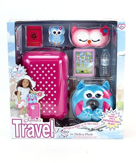 Amazon.com: Doll Travel Play Set by Sophia's 7 Piece Doll Accessory Luggage Set for your Favorite American Doll, Complete Doll Suitcase Travel Accessory Set: Toys & Games My Life Doll Stuff, American Girl Doll Room, Doll Suitcase, American Girl Doll Sets, Owl Face, American Girl Doll House, Baby Doll Nursery, American Girl Doll Furniture, American Girl Accessories