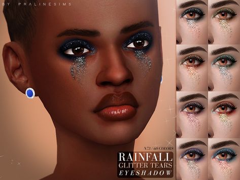 Sims 4 Euphoria, Sims 4 Makeup Cc, Vintage Outfits Mens, Glitter Tears, Sims 4 Makeup, Euphoria Clothing, Sims 4 Piercings, Sims Baby, Makeup Cc