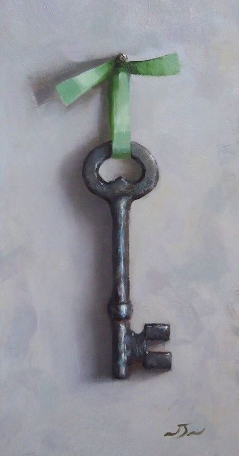 Photo Contemporary Still Life, Old Key, Teal Background, Still Life Paintings, Life Paintings, Still Life Art, Community Wall, Wall Photos, Large Painting