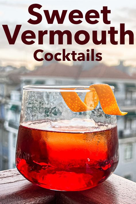 Discover 12 sweet vermouth cocktails that you'll love sipping at home. Dry Vermouth Cocktails, Vermouth Drinks, Sweet Vermouth Cocktails, Vermouth Cocktails, Martini Recipes Vodka, Vermouth Cocktail, Sweet Vermouth, Cocktails To Try, Dry Martini