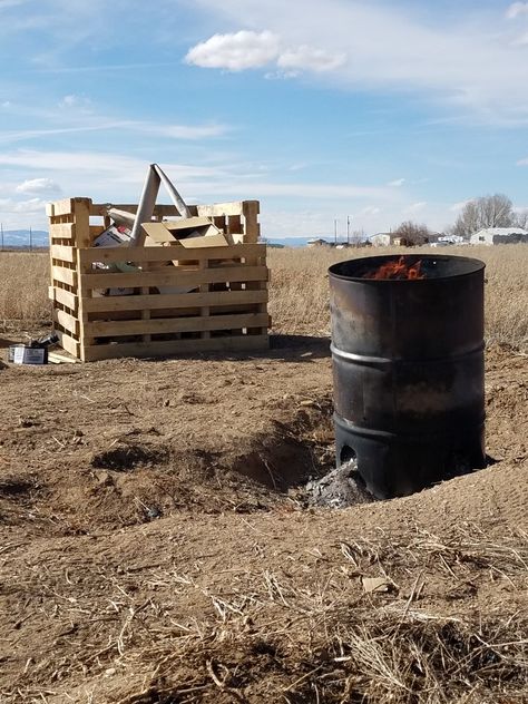 Burn Pit, Burn Barrel, Cardboard Paper, Storage Container, Barndominium, Storage Containers, Barrel, Home Improvement, Yard