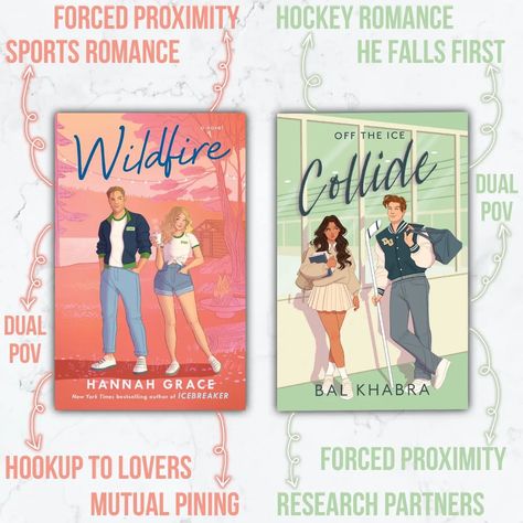 What are you currently reading? . If you're looking for sports romance book recommendations, these two books will put you on the edge of your seat! . WILDFIRE . COLLIDE . . #wildfire #collide #hannahgrace #balkhabra #romance #romancebooks #romancereader #bookstagram #bookstagrammer #booktok #books #booksbooksbooks #bookmail #booknerd #bookaddict #bookclub #booklover Wild Fire Book, Wildfire Spicy Chapters, Wildfire Book, Hockey Books, Romance Book Recommendations, Cozy Books, Sports Romance Books, Book Tropes, Books Tbr