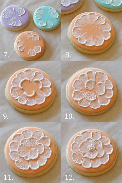 Embroidery Cookies, Kue Macaroon, Patisserie Fine, Brush Embroidery, Decorate Cookies, Nice Recipes, Spring Cookies, Cookie Tutorials, Sugar Cookie Designs