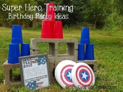 Super Hero Training, Hero Training, Avenger Party, Captain America Birthday Party, Captain America Party, Captain America Birthday, Marvel Birthday Party, Marvel Party, America Birthday