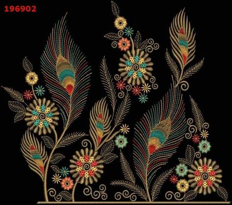 Gujrati Design, Gujarati Embroidery, Daman Design, Embroidered Canvas Art, Saree Painting, Weave Shop, Vector Border, Saree Embroidery, Saree Embroidery Design