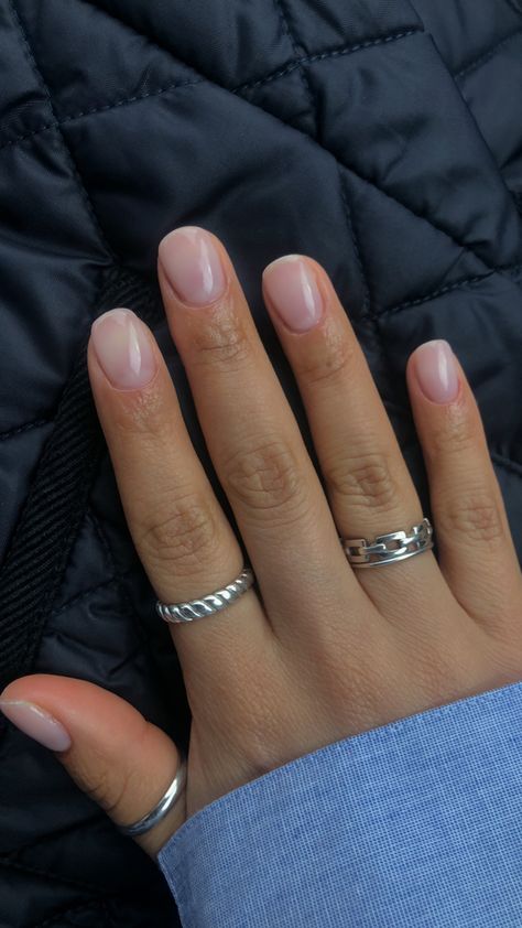 Short Nails For Giving Birth, Plain Nails Natural, Really Short Nails Natural, Super Short Manicured Nails, Square Nails On Short Nail Beds, Short Nails For Small Nail Beds, Squoval Natural Nails, Soft Oval Nails, Simple Engagement Nails Short