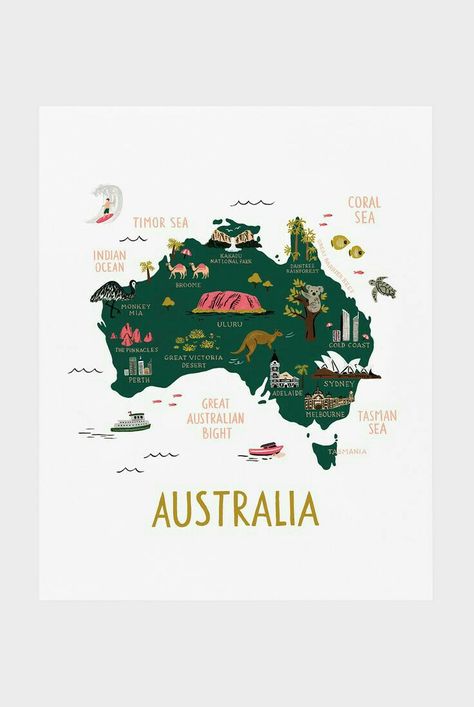 Travel Brochure Design, Map Of Australia, Logo Online Shop, Illustrated Maps, Anna Bond, Personal Investigation, Canberra Australia, Illustrated Art, Australia Map