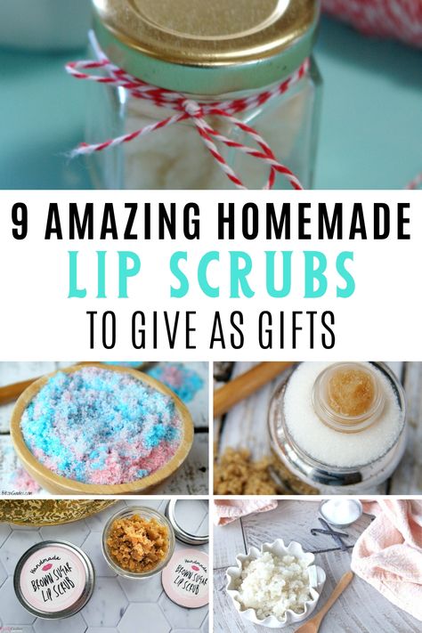 9 Homemade Lip Scrubs That Make Great Gifts - The Stress-Free Christmas Make Lip Scrub, Homemade Lip Scrubs, Scrub Ideas, Homemade Lip Scrub, Flavored Lip Scrub, Honey Lip Scrub, Coffee Sugar Scrub, Lip Scrub Recipe, Christmas Scrubs